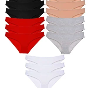 15 adet Eko Set Likralı Kadın Slip Külot Çok Renkli