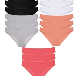 15 adet Süper Eko Set Likralı Kadın Slip Külot Siyah Ten Gri Beyaz Fuşya