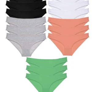 15 adet Süper Eko Set Likralı Kadın Slip Külot Siyah Gri Beyaz Pudra Yeşil