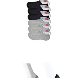 Siyah ve Gri Kadın Görünmez Çorap 6 çift