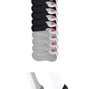 Siyah ve Gri Kadın Görünmez Çorap 9 çift