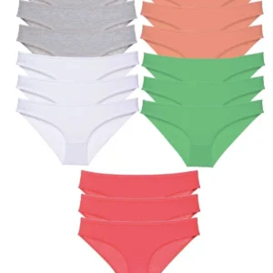 15 adet Süper Eko Set Likralı Kadın Slip Külot Gri Beyaz Pudra Yeşil Fuşya
