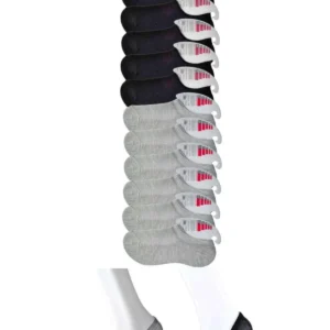 Siyah ve Gri Kadın Görünmez Çorap 12 çift
