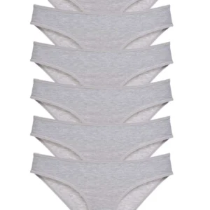 6 adet Süper Eko Set Likralı Kadın Slip Külot Gri