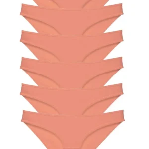 6 adet Süper Eko Set Likralı Kadın Slip Külot Pudra