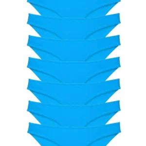 8 adet Süper Eko Set Likralı Kadın Slip Külot Mavi