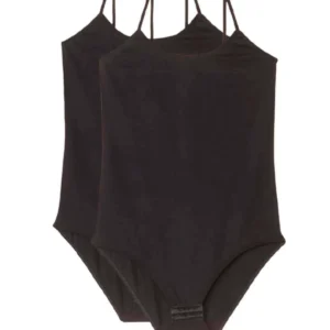 2 Adet İp Askılı Kadın Çıtçıtlı Body Siyah