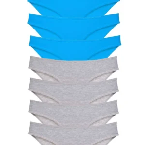 8 adet Eko Set Likralı Kadın Slip Külot Gri ve Mavi