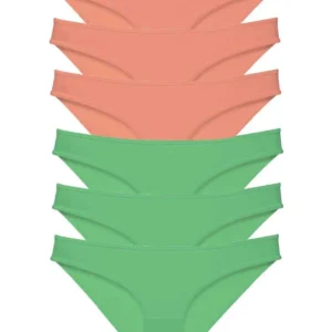 6 adet Eko Set Likralı Kadın Slip Külot Pudra Fuşya