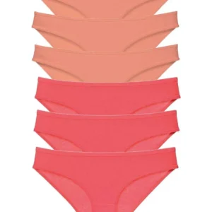6 adet Süper Eko Set Likralı Kadın Slip Külot Pudra Fuşya