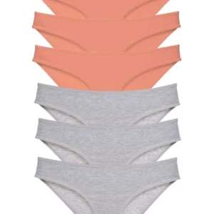 6 adet Süper Eko Set Likralı Kadın Slip Külot Pudra Gri