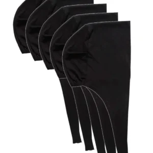 5 Adet Tesettür Bone Bağcıklı Likralı Siyah