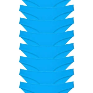 9 adet Süper Eko Set Likralı Kadın Slip Külot Mavi