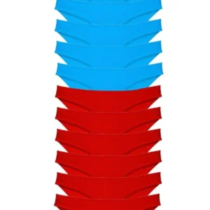 12 adet Süper Eko Set Likralı Kadın Slip Külot Kırmızı Mavi