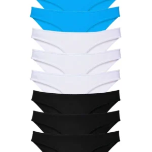 9 adet Süper Eko Set Likralı Kadın Slip Külot Siyah Beyaz Mavi