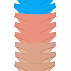 9 adet Süper Eko Set Likralı Kadın Slip Külot Pudra Ten Mavi