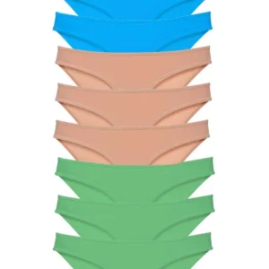 9 adet Süper Eko Set Likralı Kadın Slip Külot Yeşil Ten Mavi