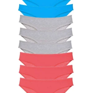 9 adet Süper Eko Set Likralı Kadın Slip Külot Fuşya Gri Mavi