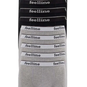 10 adet Feelline Siyah ve Gri Pamuklu Doğal Likralı Erkek Boxer
