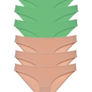 6 adet Süper Eko Set Likralı Kadın Slip Külot Yeşil Ten