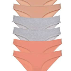 6 adet Süper Eko Set Likralı Kadın Slip Külot Ten Gri Pudra