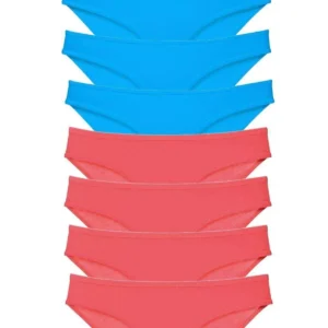 8 adet Süper Eko Set Likralı Kadın Slip Külot Fuşya ve Mavi