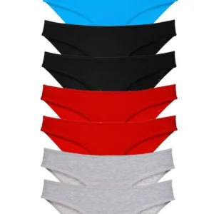 8 adet Süper Eko Set Likralı Kadın Slip Külot Siyah Kırmızı Gri Mavi