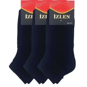 Siyah Erkek Kısa Spor Çorap 3 Çift