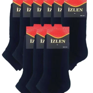 Siyah Erkek Kısa Spor Çorap 9 Çift