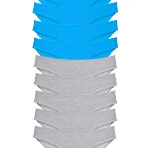 10 adet Süper Eko Set Likralı Kadın Slip Gri Mavi
