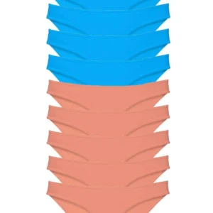 10 adet Süper Eko Set Likralı Kadın Slip Pudra Mavi