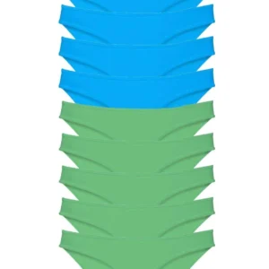 10 adet Süper Eko Set Likralı Kadın Slip Yeşil Mavi