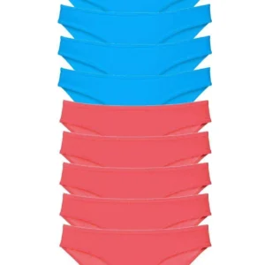 10 adet Süper Eko Set Likralı Kadın Slip Fuşya Mavi