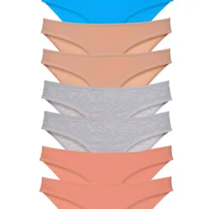 8 adet Süper Eko Set Likralı Kadın Slip Külot Ten Gri Pudra Mavi