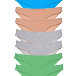 8 adet Süper Eko Set Likralı Kadın Slip Külot Ten Gri Yeşil Mavi