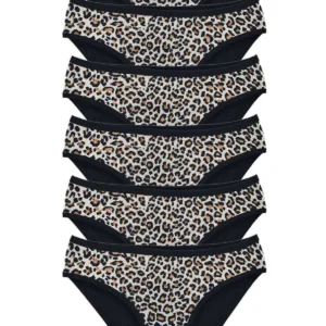 6 Adet Leopar Desenli Likralı Yumuşak Dokulu Kadın Slip Külot