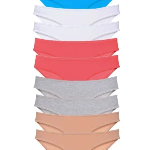 10 adet Süper Eko Set Likralı Kadın Slip Ten Gri Beyaz Fuşya Mavi