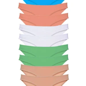 10 adet Süper Eko Set Likralı Kadın Slip Ten Beyaz Pudra Yeşil Mavi