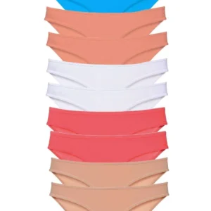 10 adet Süper Eko Set Likralı Kadın Slip Ten Beyaz Pudra Fuşya Mavi