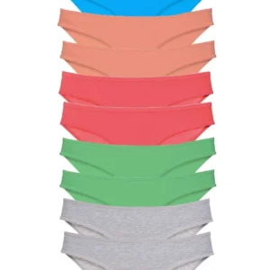 10 adet Süper Eko Set Likralı Kadın Slip Gri Pudra Yeşil Fuşya Mavi