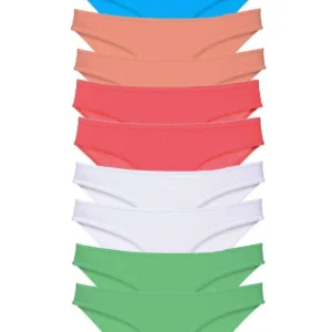 10 adet Süper Eko Set Likralı Kadın Slip Beyaz Pudra Yeşil Fuşya Mavi