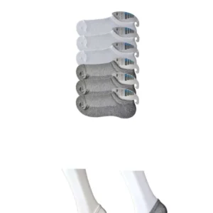 Gri ve Beyaz Erkek Görünmez Çorap 6 çift