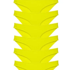 7 adet Süper Eko Set Likralı Kadın Slip Külot Sarı