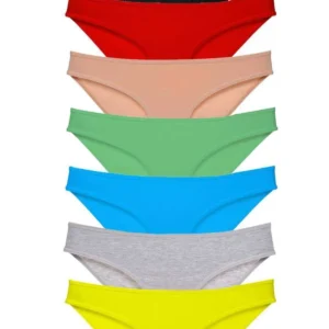 7 adet Süper Eko Set Likralı Kadın Slip Külot Çok Renkli