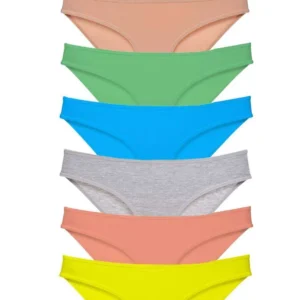 7 adet Süper Eko Set Likralı Kadın Slip Külot Çok Renkli