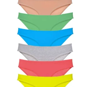 7 adet Süper Eko Set Likralı Kadın Slip Külot Çok Renkli