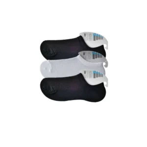 Siyah ve Beyaz Erkek Görünmez Çorap 3 çift