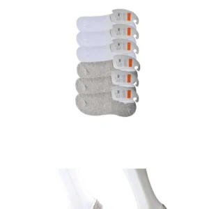 Gri ve Beyaz Erkek Babet Çorap 6 çift