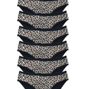 7 Adet Leopar Desenli Likralı Yumuşak Dokulu Kadın Slip Külot