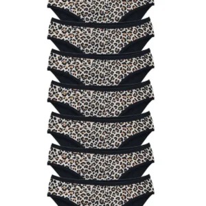 8 Adet Leopar Desenli Likralı Yumuşak Dokulu Kadın Slip Külot